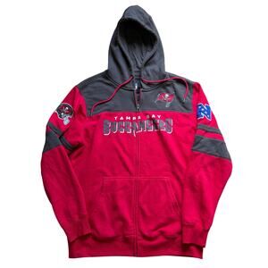 Tampa Bay Buccaneers Men's Full Zip Hooded Jacket Red Sweatshirt NFL Size XL